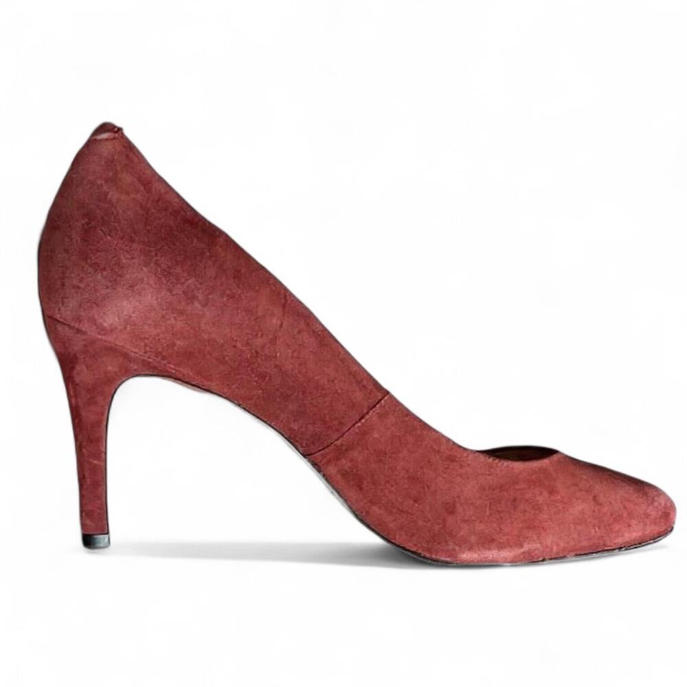 Talbots Suede Round Toe Pump in Burnt Crimson Size 9.5 in box Career Wear